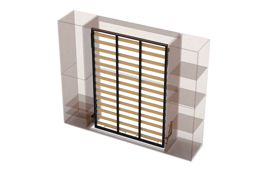 Le lit Morphy avec de nombreux modules armoire